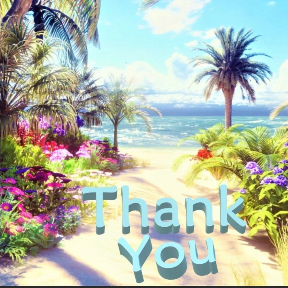 200 (2x2 Inch) Square Stickers, Road Beach, High Gloss, Thank You PRICE IS FIRM